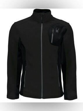 Spyder Men's Black Performance Jacket with Chest Zip Pocket Size Small
